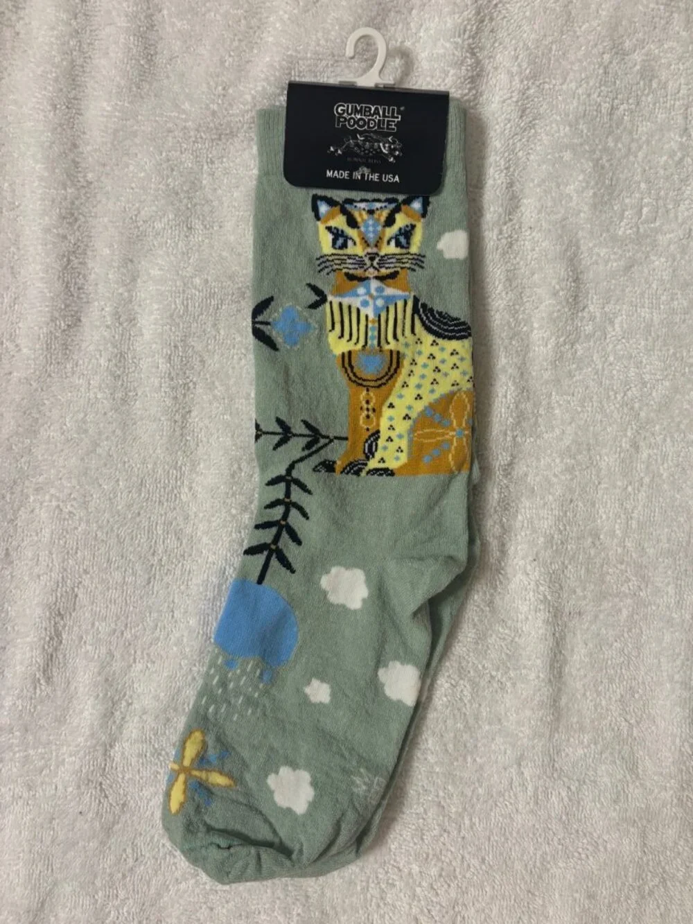 Green Gumball Poodle Cat Socks - NWT